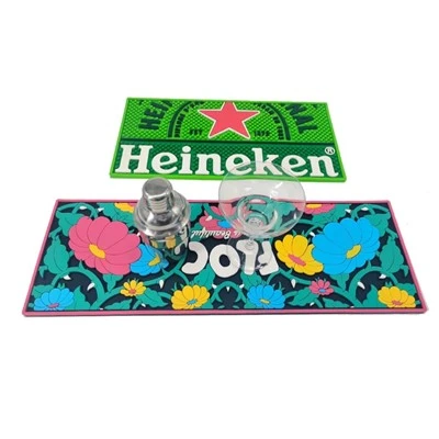 Kev Cai Logo Mos PVC Roj Hmab Npias Bar Mats