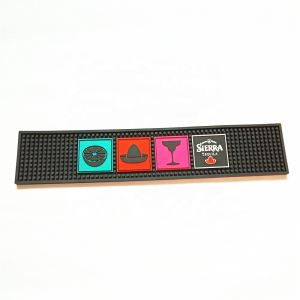 Kev Tshaj Tawm Roj Hmab Waterproof Bar Mat Nrog Tequila Logo